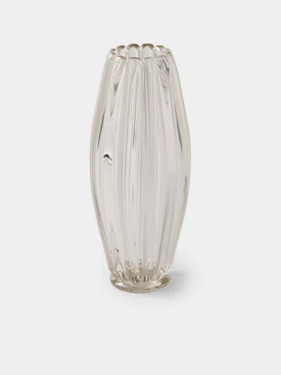 Antique And Vintage 1960s Seguso Glass Vase (12in/31cm) In Transparent