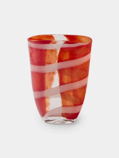 Antique And Vintage 1960s Seguso Murano Glass Vase (12.5in/32cm) In Red