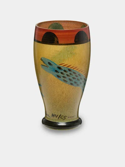 Antique And Vintage 1960s Ulrica Hydman-vallien For Kosta Boda Nevada Vase (8in/21cm) In Multi