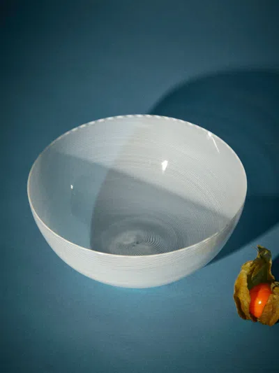 Antique And Vintage 1960s Venini X Tapio Wirkkala Filigrana Murano Glass Bowl