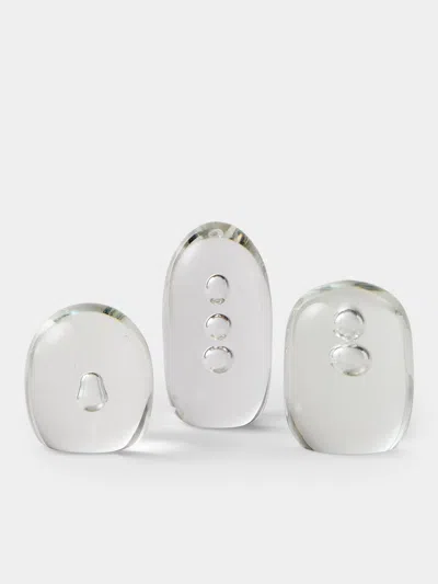 Antique And Vintage 1970s Barbini Glass Paperweights (set Of 3) In Transparent