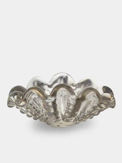 Antique And Vintage 1970s Barovier & Toso Murano Glass Bowl In Transparent