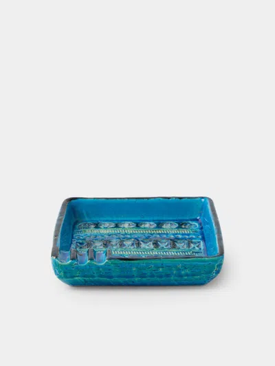 Antique And Vintage 1970s Bitossi Ceramiche Rimini Blu Ceramic Ashtray In Blue