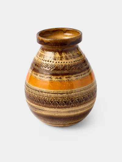 Antique And Vintage 1970s Bitossi Ceramiche Sahara Ceramic Vase (8in/21cm)