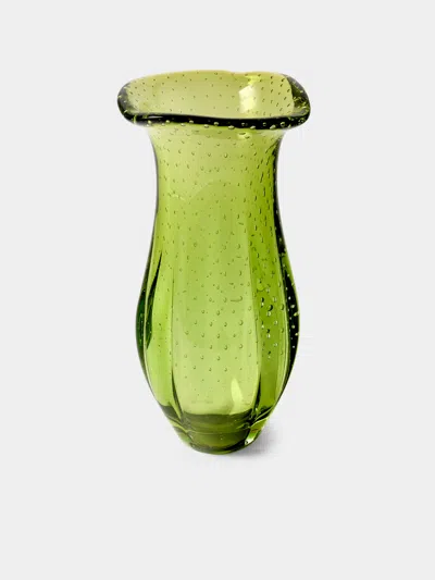 Antique And Vintage 1970s Bullicante Glass Vase (10in/25.5cm)