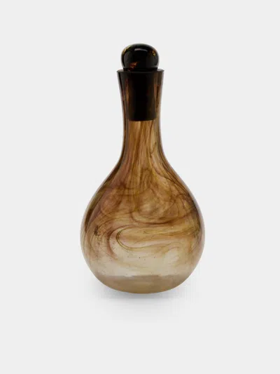 Antique And Vintage 1970s Claude Morin Murano Glass Decanter In Brown
