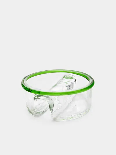 Antique And Vintage 1970s Fratelli Toso Glass Serving Bowl  Abask Luxury Gift In Green