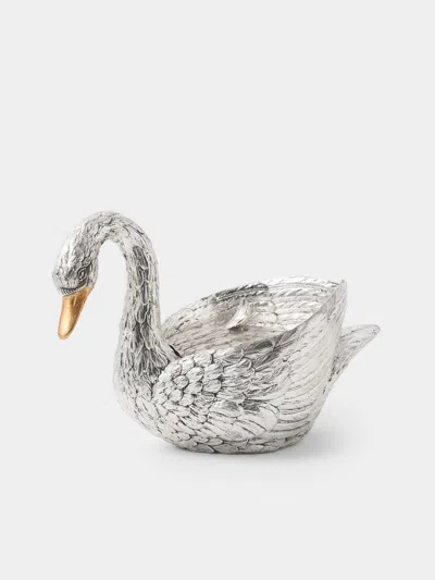 Antique And Vintage 1970s Mauro Manetti Swan Silver-plated Ice Bucket