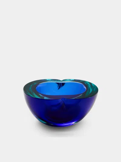 Antique And Vintage 1970s Murano Glass Ashtray In Blue