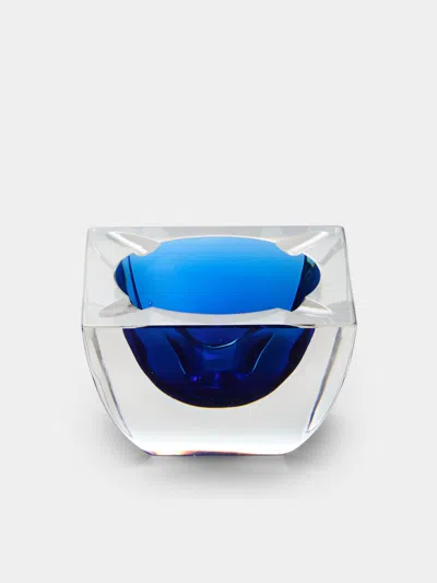 Antique And Vintage 1970s Murano Glass Ashtray In Blue