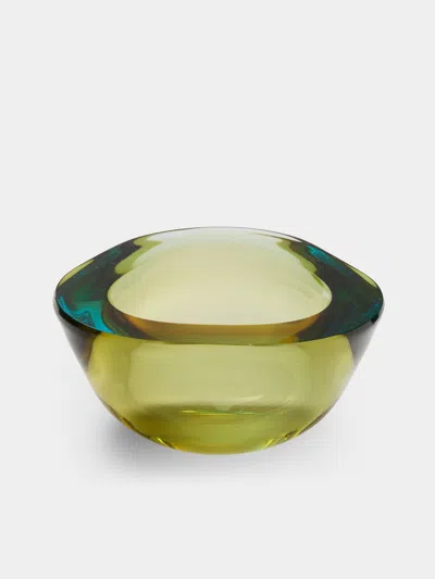 Antique And Vintage 1970s Murano Glass Ashtray In Green