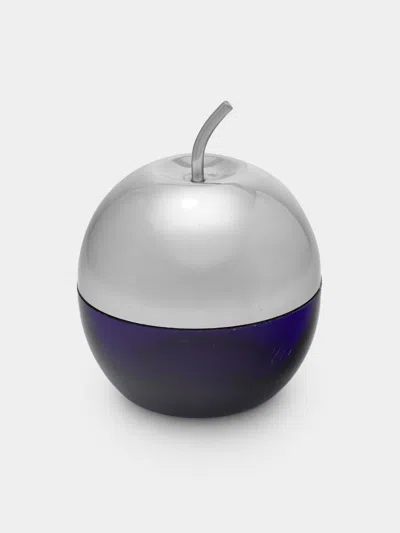 Antique And Vintage 1970s Silver-plated Apple Serving Dish  Abask Luxury Gift In Blue