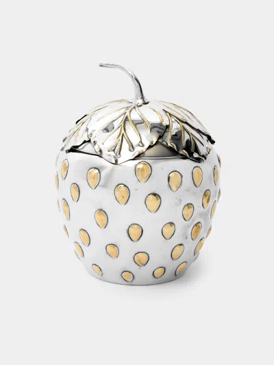 Antique And Vintage 1970s Silver-plated Teghini Firenze Strawberry Ice Bucket In Multi