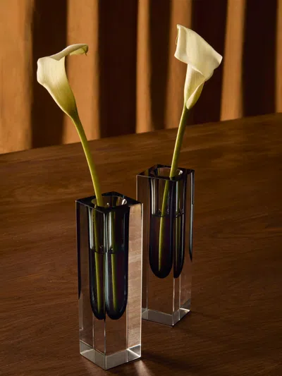 Antique And Vintage 1970s Sommerso Murano Glass Bud Vases (set Of 2)  Abask Gift Set In Green