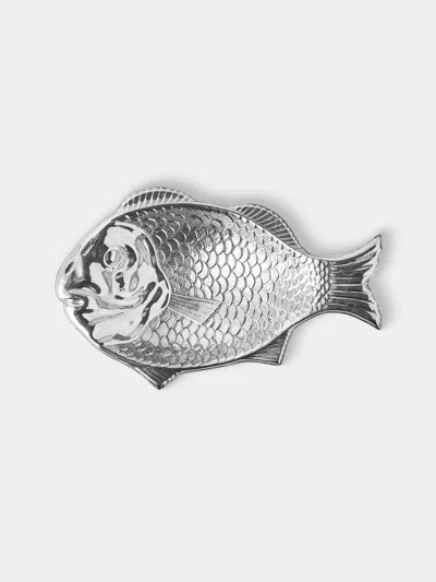 Antique And Vintage 1970s Sterling Silver Fish Platter