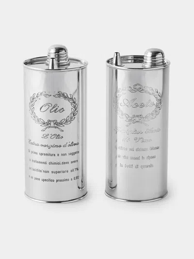Antique And Vintage 1970s Sterling Silver Oil Pourers (set Of 2)