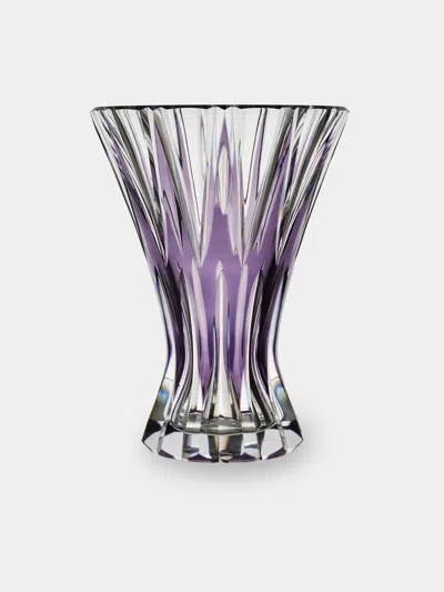 Antique And Vintage 1970s Val Saint Lambert Crystal Vase (12in/31cm) In Purple