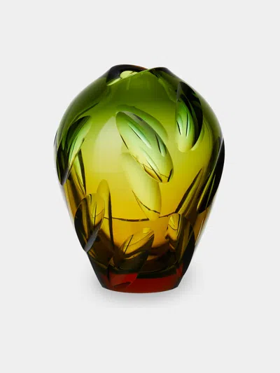 Antique And Vintage 1970s Val Saint Lambert Crystal Vase (8in/20cm) In Multi