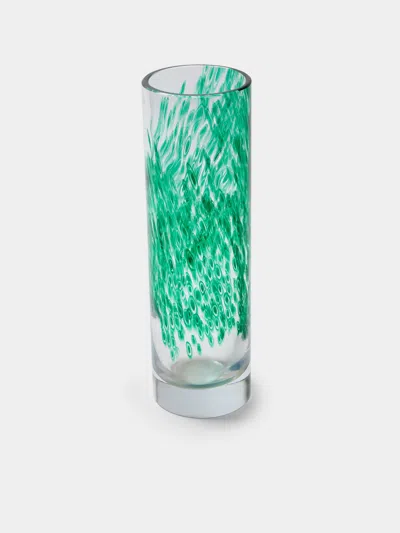 Antique And Vintage 1970s Vistosi Glass Vase (13in/33cm) In Green