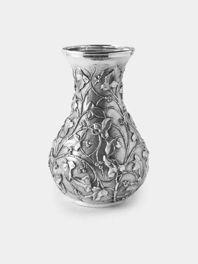 Antique And Vintage 1970s Zephyr Solid Silver Ivy Vase (12.5in/31.5cm) In Gray