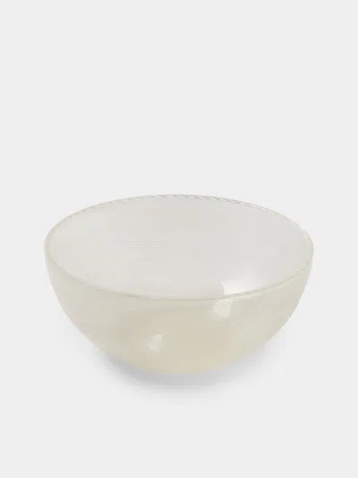 Antique And Vintage 1973 Fulvio Bianconi For Venini Filigree Murano Glass Bowl