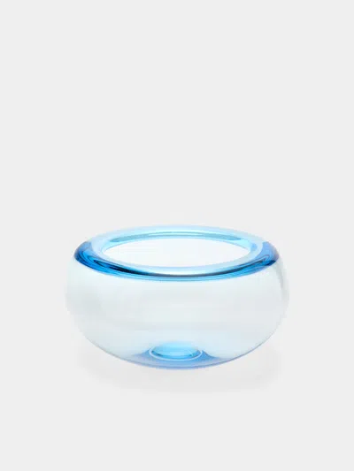 Antique And Vintage 1980s Holmegaard Glass Bowl  Abask Luxury Gift In Blue