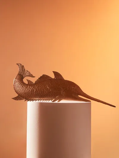 Antique And Vintage 19th-century Copper Fish  Abask Luxury Gift In Brown