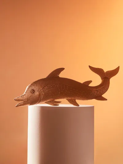 Antique And Vintage 19th-century Copper Fish  Abask Luxury Gift In Brown