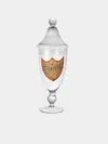 Antique And Vintage Early-20th-century Venetian Glass Lidded Apothecary Jar In Transparent