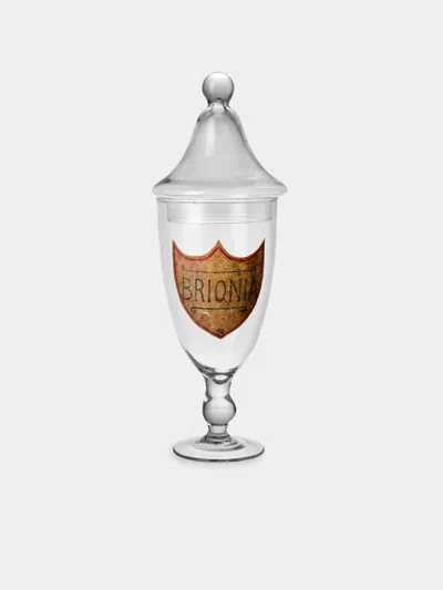 Antique And Vintage Early-20th-century Venetian Glass Lidded Apothecary Jar In Transparent