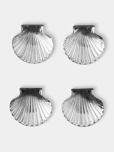 Antique And Vintage Early-20th-century B. Bohrmann Solid Silver Shell Dishes (set Of 4)