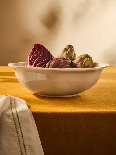 Antique And Vintage Louis Xvi Hand-glazed Ceramic Salad Bowl In Neutral
