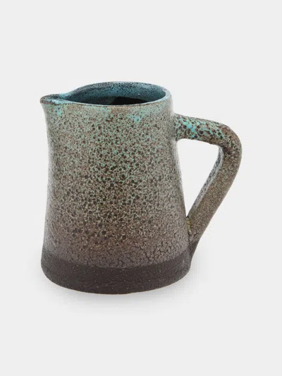 Antique And Vintage Mid-century Accolay Ceramic Jug In Brown