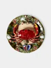 Antique And Vintage Mid-century Crab Majolica Ceramic Serving Plate (12in/31cm) In Multi