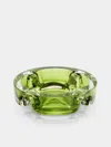 Antique And Vintage Mid-century Crystal Ashtray In Green