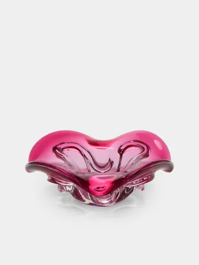 Antique And Vintage Mid-century Crystal Ashtray In Multi