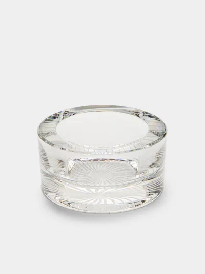 Antique And Vintage Mid-century Crystal Ashtray In Transparent