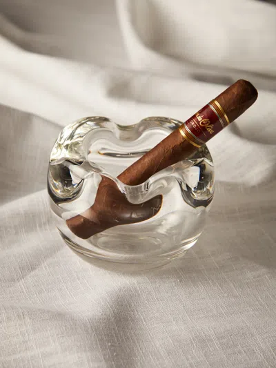 Antique And Vintage Mid-century Czech Glass Ashtray  Abask Luxury Gift In  Clear