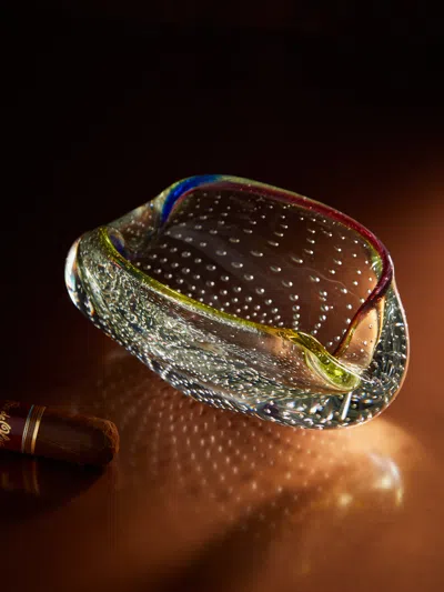 Antique And Vintage Mid-century Czech Glass Ashtray  Abask Luxury Gift In  Clear