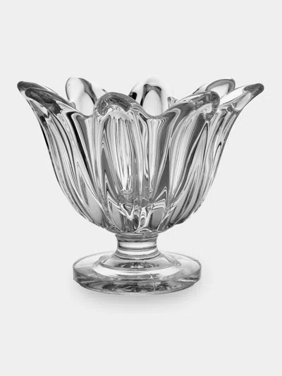 Antique And Vintage Mid-century Daum Crystal Vase (10in/26cm) In Transparent