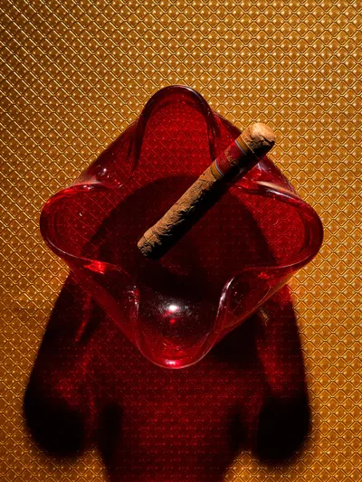 Antique And Vintage Mid-century Glass Ashtray