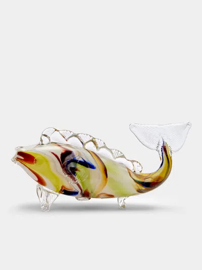 Antique And Vintage Mid-century Glass Fish Sculpture