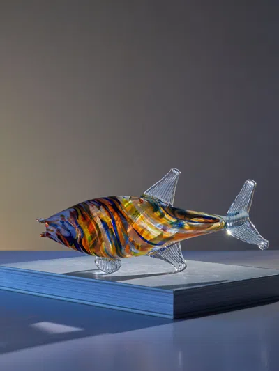 Antique And Vintage Mid-century Glass Fish Sculpture