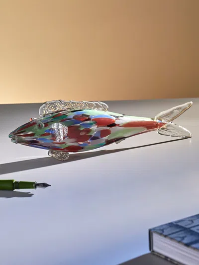 Antique And Vintage Mid-century Glass Fish Sculpture