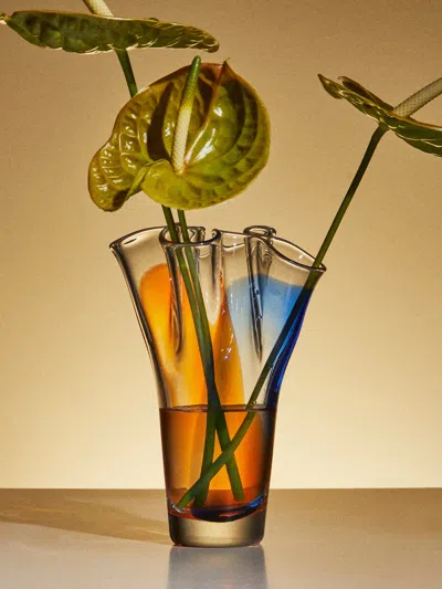 Antique And Vintage Mid-century Glass Vase (10.5in/27cm)