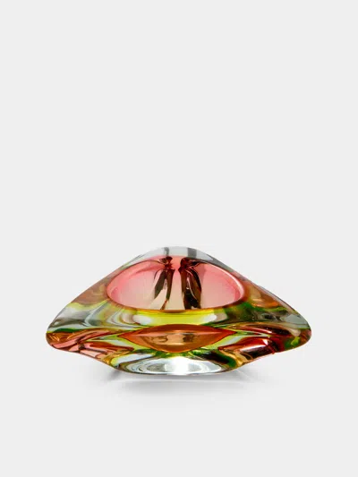 Antique And Vintage Mid-century Murano Glass Ashtray In Multi
