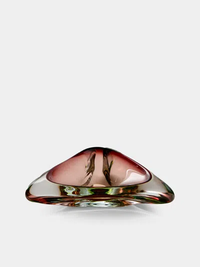 Antique And Vintage Mid-century Murano Glass Ashtray In Multi