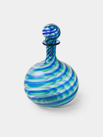 Antique And Vintage Mid-century Murano Glass Perfume Bottle In Blue