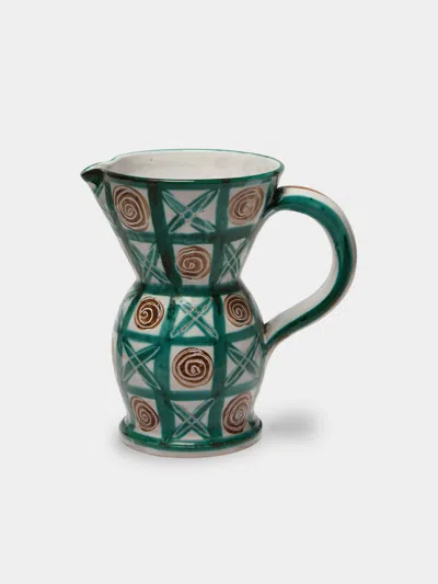 Antique And Vintage Mid-century Robert Picault Large Jug In Green