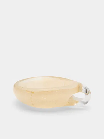 Antique And Vintage Mid-century Seguso Glass Ashtray  Abask Luxury Gift In Neutral